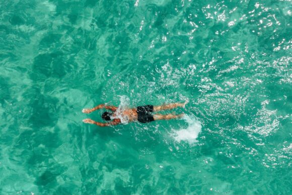 Man swimming in ocean